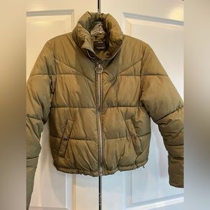 Green puffer jacket